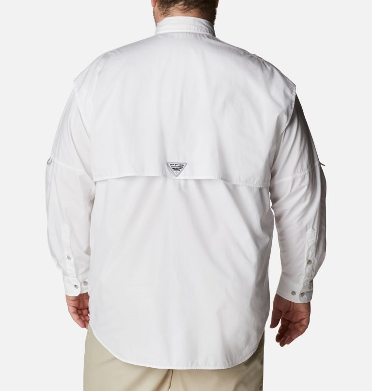 Men's Columbia PFG Bonehead Long Sleeve Shirts White | Plus Size CA-H053C